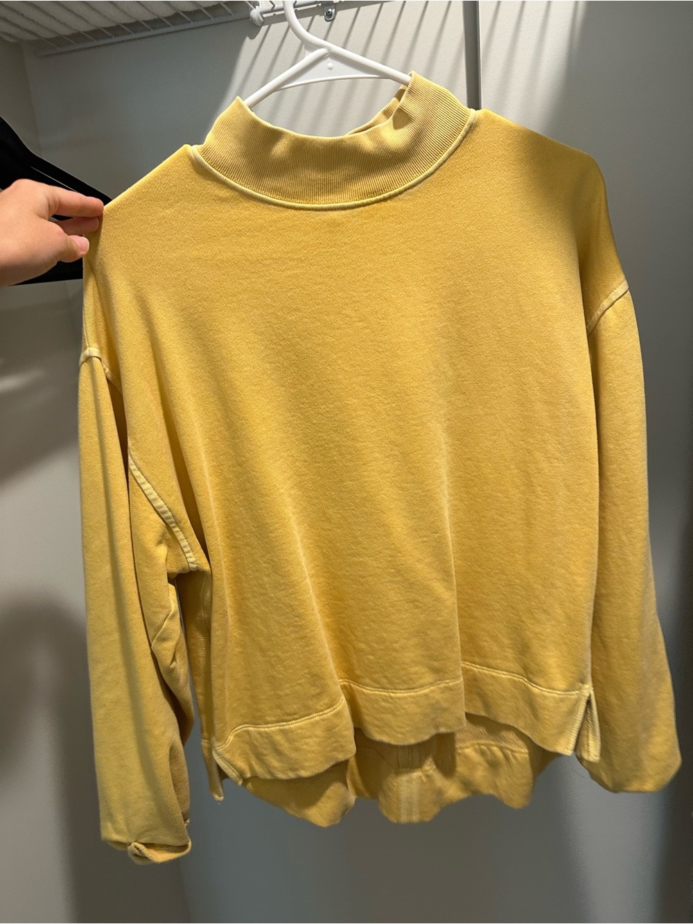 Old Navy Butter Yellow Turtleneck Boxy Sweatshirt